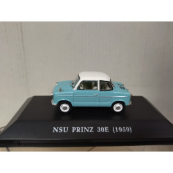 NSU PRINZ 30E 1959 BLUE/WHITE MICROCARS 1:43 ALTAYA IXO