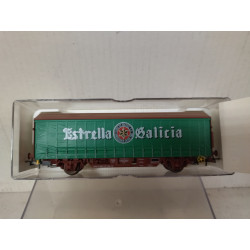 VAGON CERRADO ESTRELLA GALICIA 1:87 H0 ELECTROTREN 1416K SUCIO/DIRTY