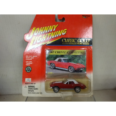 CHEVROLET CORVETTE C2 1967 RED CLASSIC GOLD 1:64 JOHNNY LIGHTNING