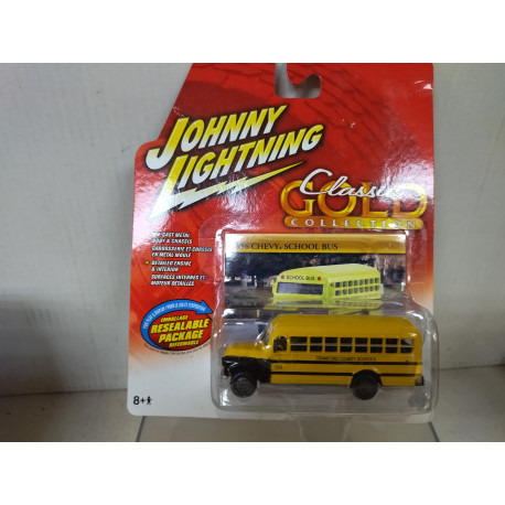 CHEVROLET 1956 SCHOOL BUS CRAWFORD CLASSIC GOLD 1:64 JOHNNY LIGHTNING