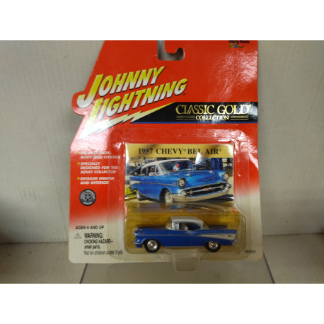 CHEVROLET 1957 BLUE/WHITE CLASSIC GOLD 1:64 JOHNNY LIGHTNING