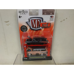 PACK X 2 CHEVROLET 210 BEAUVILLE 1957 STATION WAGON 1:64 M2 MACHINES