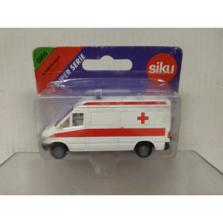 MERCEDES-BENZ SPRINTER (NO LICENCE) AMBULANCE WHITE RED CROSS apx 1:64 SIKU 805
