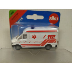MERCEDES-BENZ SPRINTER (NO LICENCE) AMBULANCE 112 WHITE apx 1:64 SIKU 805