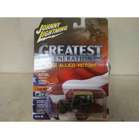 JEEP WILLYS MB ALLIED VICTORY WW 2 1:64 JOHNNY LIGHTNING