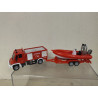 MERCEDES-BENZ UNIMOG U400 FIRE/BOMBEROS/POMPIERS + REMOLQUE 1:87 H0 SIKU 1636