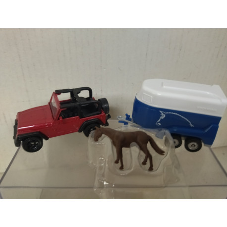 JEEP WRANGLER + HORSE TRAILER 1:55/apx 1:64 siku 1651