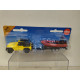 JEEP WRANGLER YELLOW + BOOT/LANCHA 1:55/apx 1:64 SIKU 1658