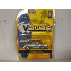 VOLKSWAGEN KARMANN 1959 GHIA COUPE SILVER V-DUBS 1:64 JADA