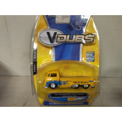VOLKSWAGEN T1 1963 BUS PICKUP W /SLIDING BED YELLOW V-DUBS 1:64 JADA