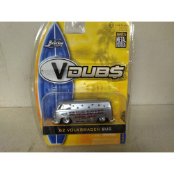 VOLKSWAGEN T1 1962 BUS SILVER BUFFET V-DUBS 1:64 JADA