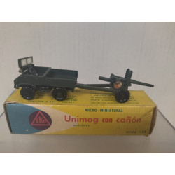 MERCEDES-BENZ UNIMOG MILITAR + CAÑON 1:87 H0 EKO BOX VINTAGE