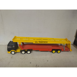 MERCEDES-BENZ CAR TRANSPORTER TRUCK YELLOW/BLACK 1:55/apx 1:64 SIKU NO BOX