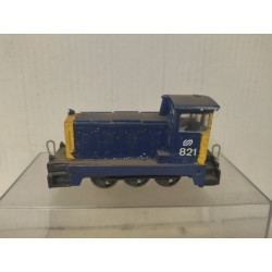 LOCOMOTORA MERCANCIAS FGC 821 ESTATICO REPINTADO 1:87 H0 SUCIO/DESGUACE