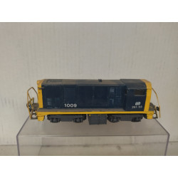 LOCOMOTORA MERCANCIAS FGC 1009 ESTATICO REPINTADO 1:87 H0 SUCIO/DESGUACE