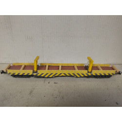 VAGON PLATAFORMA AMARILLO ARTESANAL 1:87 H0