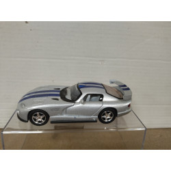 DODGE VIPER GTS-R SILVER/BLUE 1:36 KINSMART OPEN DOORS/PULLBACK