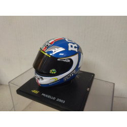 CASCO/HELMET V.ROSSI MUGELLO 2003 MOTO/BIKE 1:5 SPARK ALTAYA DEFECTUOSO/NO URNA