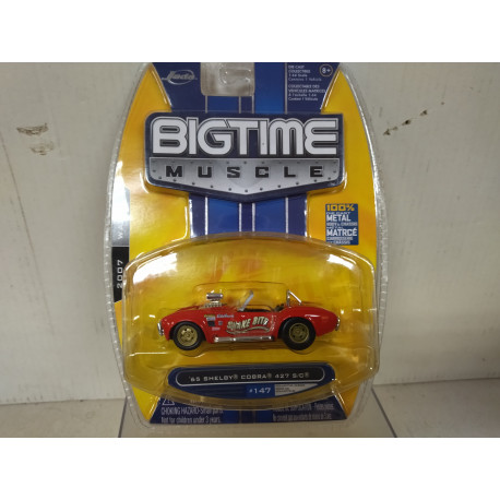 SHELBY COBRA 427 S/C 1965 RED BIG TIME MUSCLE 1:64 JADA TOYS