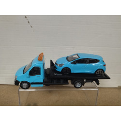 RENAULT CLIO 5 BLUE + FLATBED VAN 1:43 BBURAGO