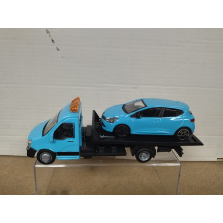 RENAULT CLIO 5 BLUE + FLATBED VAN 1:43 BBURAGO