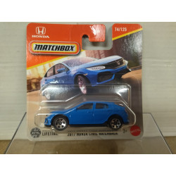 HONDA CIVIC 2017 HATCHBACK BLUE 1:64 MATCHBOX 74/125