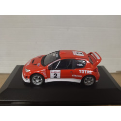 PEUGEOT 206 WRC 2003 RALLY MONTE CARLO BURNS 1:43 ALTAYA IXO CAJA NO ORIGINAL