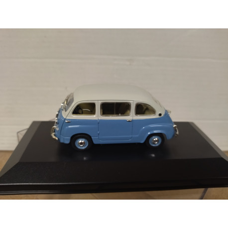 FIAT 600 MULTIPLA 1956 BLUE/WHITE 1:43 NOREV HACHETTE CAJA NO ORIGINAL