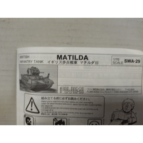 MATILDA INFANTRY TANK BRITISH WW 2 MODEL KIT 1:76 FUJIMI NO BOX