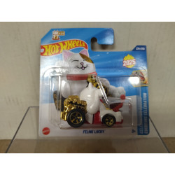 FELINE LUCKY WHITE 2025 9/10 CELEBRATION RACERS 1:64 HOT WHEELS
