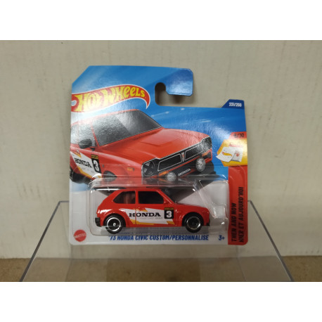 HONDA CIVIC 1973 RED 9/10 THEN AND NOW 1:64 HOT WHEELS