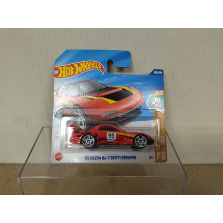MAZDA RX-7 1995 DRIFT RED 9/10 70´S VS 90´S 1:64 HOT WHEELS
