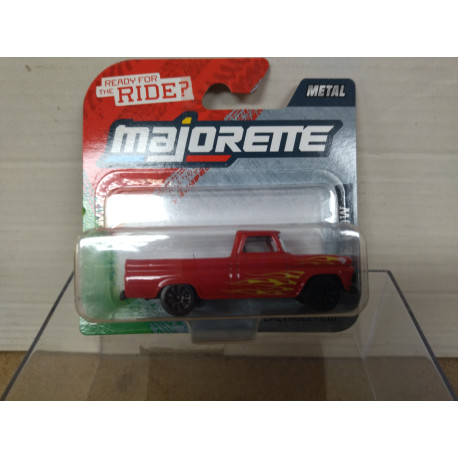 CHEVROLET C-10 RED FLAMES RIDE NOW /apx 1:64 MAJORETTE