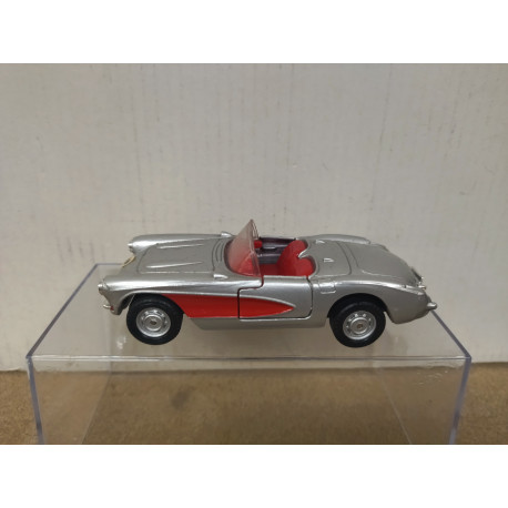 CHEVROLET CORVETTE C1 1957 CONVERTIBLE SILVER/RED 1:38 MAISTO NO BOX