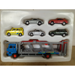 CAR TRANSPORTER + 5 JAPAN CARS 1:64 TOMICA