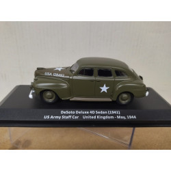 CHRYSLER DeSOTO DELUXE 4D 1941 SEDAN STAFF CAR US ARMY WW 2 1:43 ALTAYA IXO