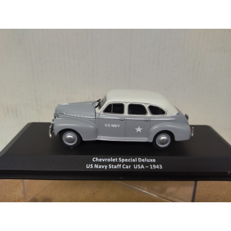 CHEVROLET SPECIAL DELUXE 1943 US NAVY STAFF CAR WW 2 1:43 ALTAYA IXO