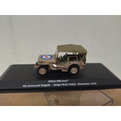 JEEP WILLYS MB 1943 4th ARMOURED BRIGADE WW 2 1:43 ALTAYA IXO