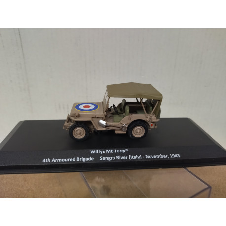 JEEP WILLYS MB 1943 4th ARMOURED BRIGADE WW 2 1:43 ALTAYA IXO