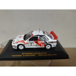 MITSUBISHI LANCER 1996 EVO III RALLY 1000 LAKES MAKINEN 1:43 ALTAYA IXO