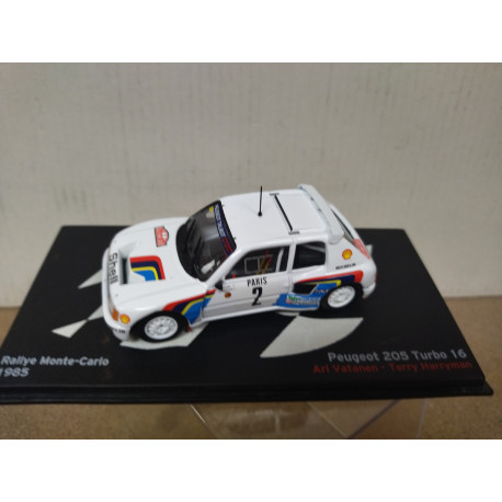 PEUGEOT 205 TURBO 16 1985 RALLY MONTE CARLO VATANEN 1:43 ALTAYA IXO