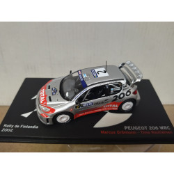 PEUGEOT 206 WRC 2002 RALLY FINLANDIA GRONHOLM 1:43 ALTAYA IXO