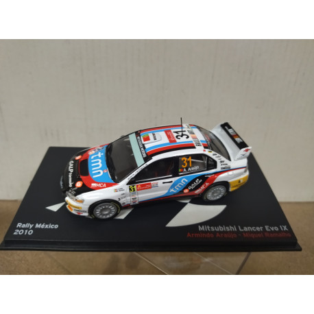 MITSUBISHI LANCER 2010 EVO IX RALLY MEXICO ARAUJO 1:43 ALTAYA IXO