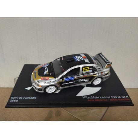 MITSUBISHI LANCER 2008 EVO IX GR. N RALLY FINLANDIA HANNINEN 1:43 ALTAYA IXO