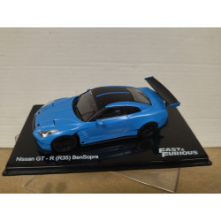 NISSAN GT-R R35 BLUE BENSOPRA FAST & FURIOUS 1:43 ALTAYA IXO