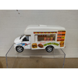 FOOD TRUCK HOT DOGS & BURGER  10 cm LONG KINGS TOY PULL BACK NO BOX