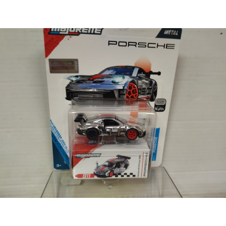 PORSCHE 911 (992) GT3 CUP SILVER + CARTON BOX PORSCHE 1:64 MAJORETTE