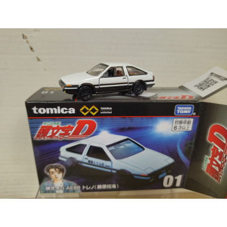 TOYOTA AE86 TRUENO INITIAL D /apx 1:64 TOMICA UNLIMITED 01