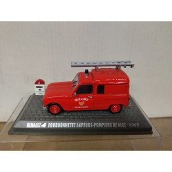 RENAULT 4 FOURGONNETTE 1965 POMPIERS DE NICE 1:43 HACHETTE UH