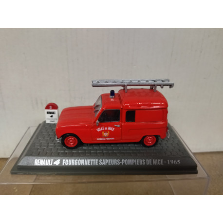 RENAULT 4 FOURGONNETTE 1965 POMPIERS DE NICE 1:43 HACHETTE UH